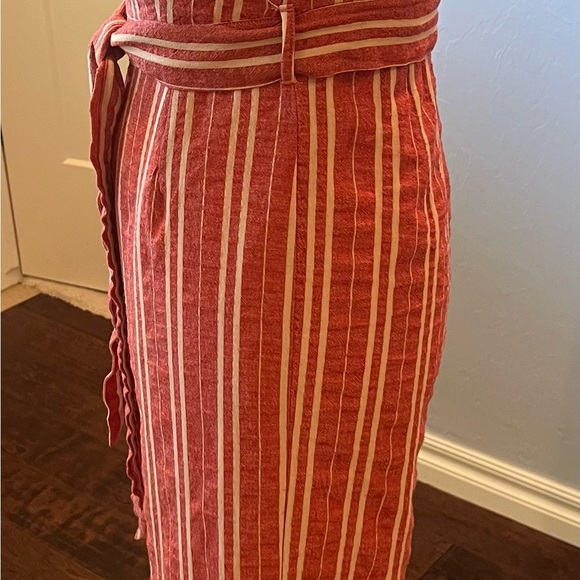 Ett:Twa Anthropologie Red  and White Striped Jumpsuit Size XS 100% Linen - Picture 6 of 11